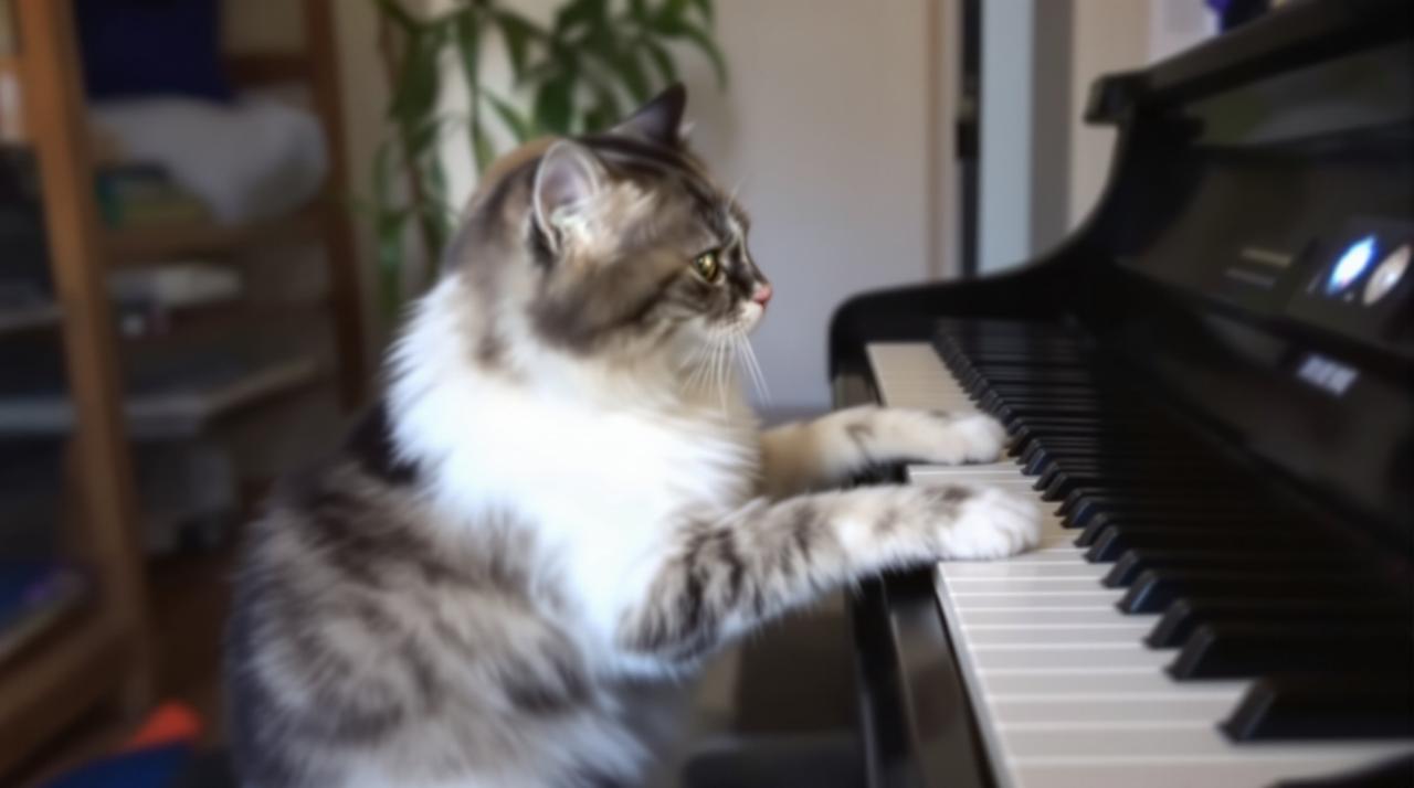 这只猫竟然会弹钢琴？网友：天才猫咪出现了